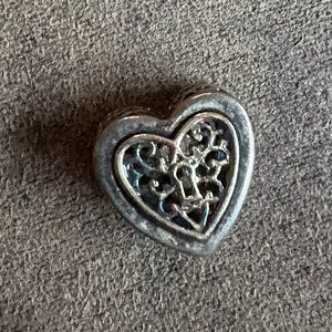 Authentic Pandora two tone double e heart lock charm